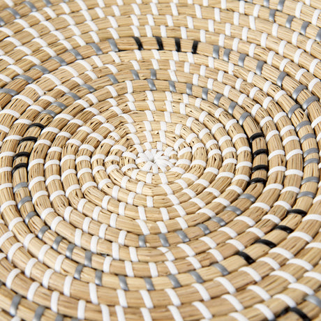 Avel Light Brown Seagrass W/Dark Brown String Round Wall Hanging Plate by Mercana at Eve Furniture