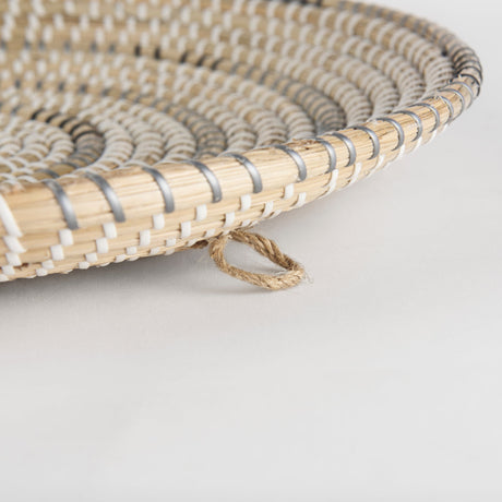 Avel Light Brown Seagrass W/Dark Brown String Round Wall Hanging Plate by Mercana at Eve Furniture