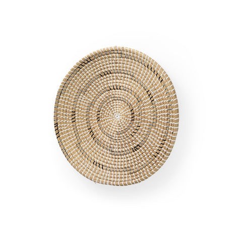 Avel Light Brown Seagrass W/Dark Brown String Round Wall Hanging Plate by Mercana at Eve Furniture