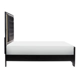 Aveline Black King LED Upholstered Panel Bed by Homelegance at Eve Furniture