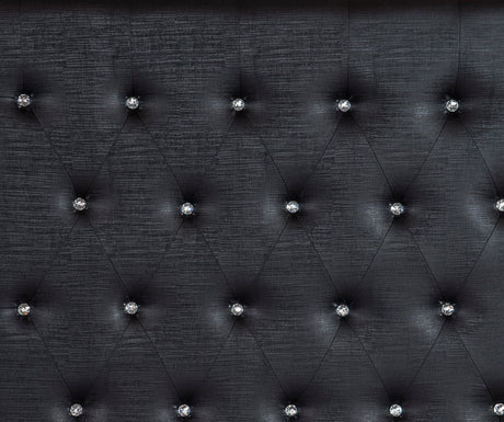 Aveline Black King LED Upholstered Panel Bed by Homelegance at Eve Furniture