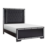 Aveline Black King LED Upholstered Panel Bed by Homelegance at Eve Furniture