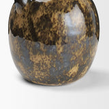 Aven Mottled Brown Glazed Ceramic Tall Neck Decorative Vase w/ Handles by Mercana at Eve Furniture