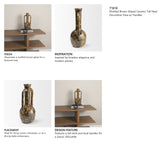 Aven Mottled Brown Glazed Ceramic Tall Neck Decorative Vase w/ Handles by Mercana at Eve Furniture