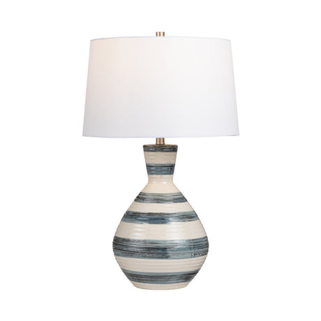 Avent Cream/Blue Table Lamp by Crestview at Eve Furniture