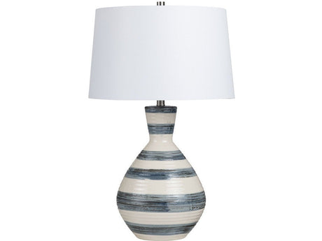 Avent Cream/Blue Table Lamp by Crestview at Eve Furniture