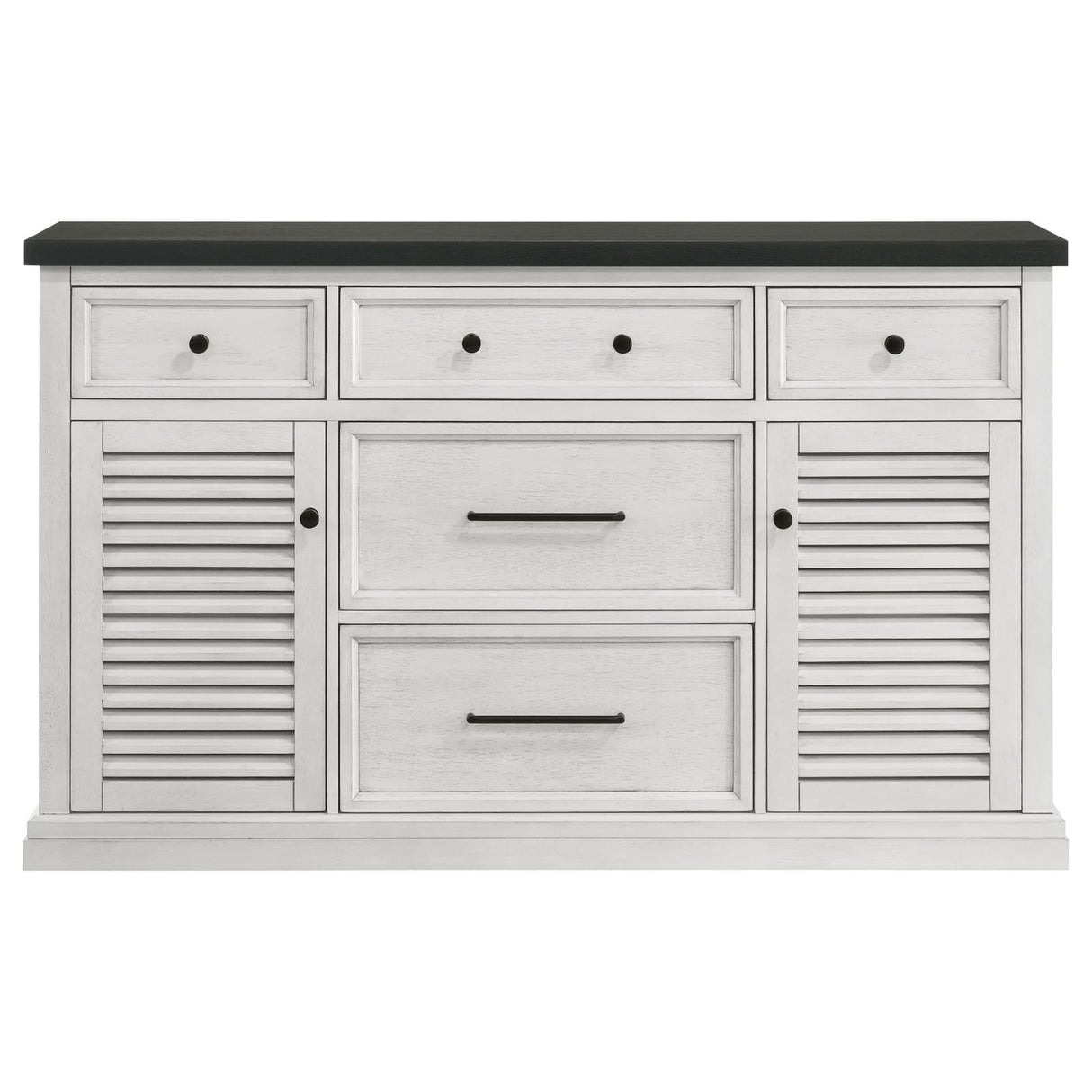 Aventine 5-drawer Dining Sideboard Buffet Cabinet with Cabinet Charcoal and Vintage Chalk