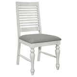 Aventine Ladder Back Dining Side Chair with Upholstered Seat Vintage Chalk and Grey (Set of 2)