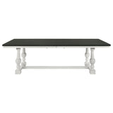 Aventine Rectangular Dining Table with Extension Leaf Charcoal and Vintage Chalk