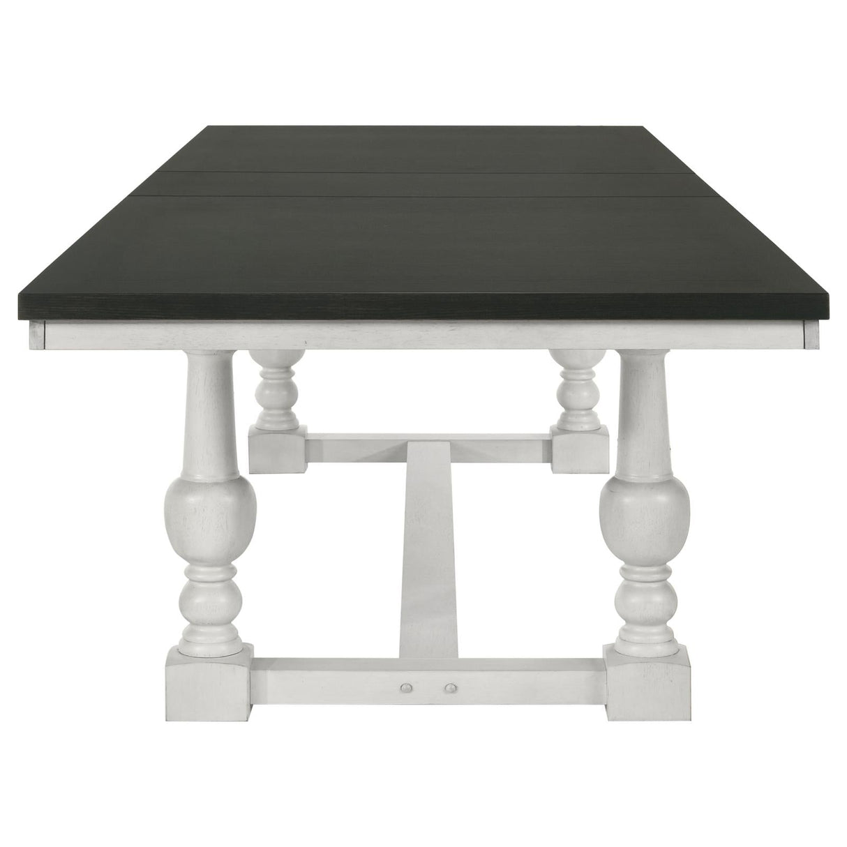 Aventine Rectangular Dining Table with Extension Leaf Charcoal and Vintage Chalk