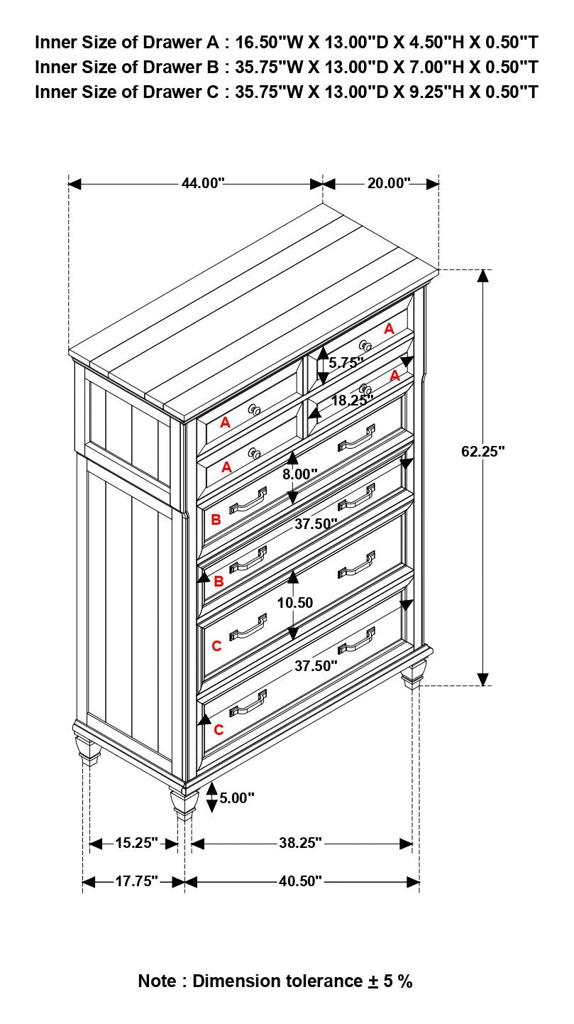 Avenue Gray 8-Drawer Rectangular Chest