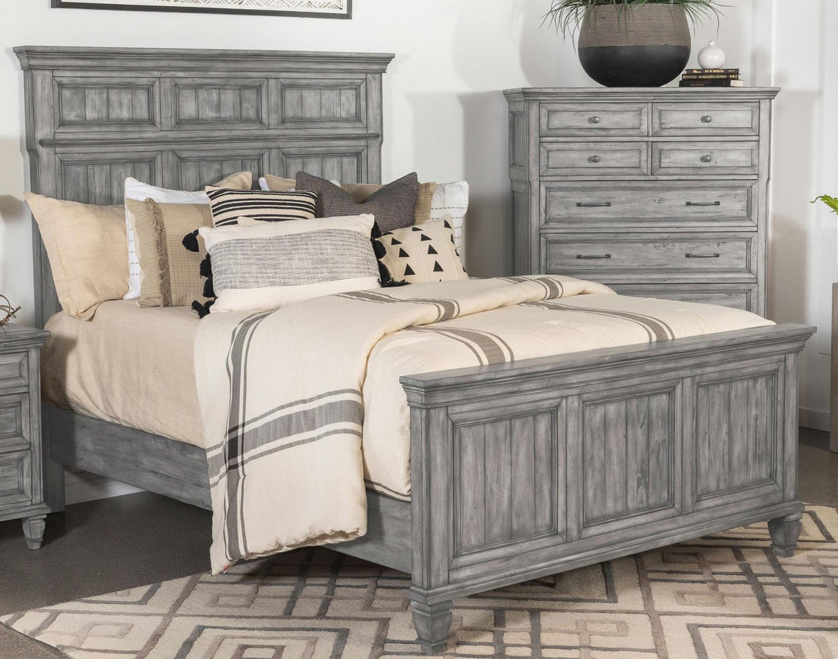 Avenue California King Panel Bed Gray