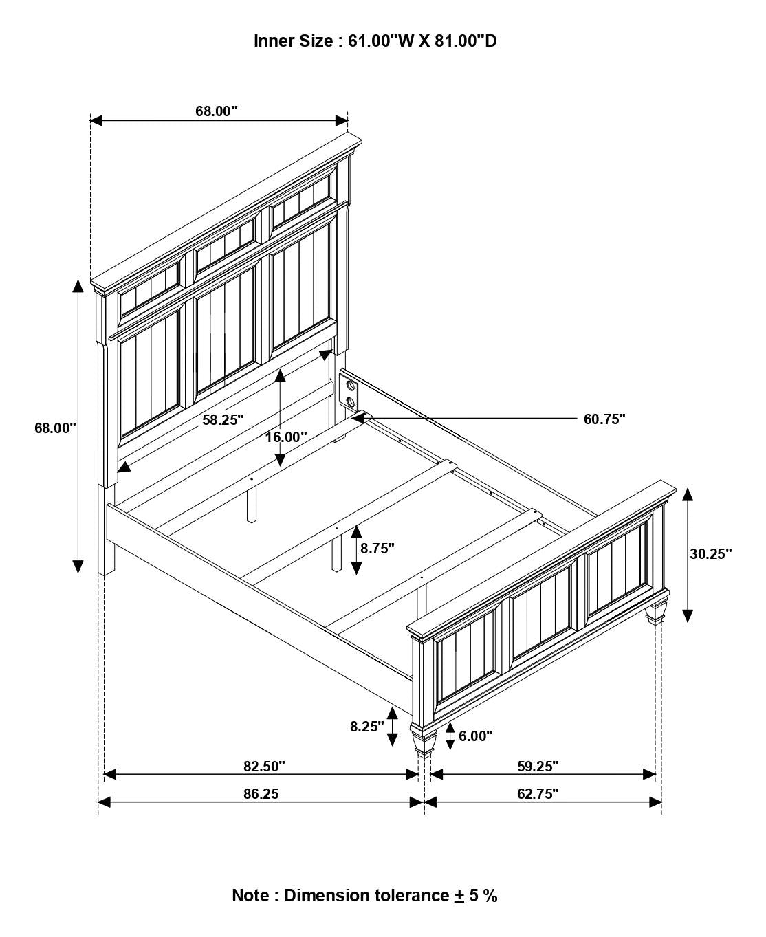 Avenue Queen Panel Bed Gray