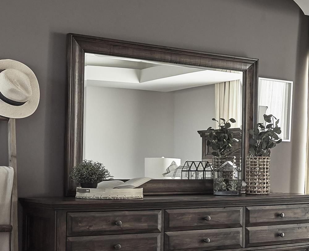 Avenue Weathered Burnished Brown Rectangle Dresser Mirror