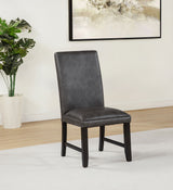 Averill Dark Grey Faux Leather Upholstered Dining Side Chair (Set of 2) by Coaster at Eve Furniture