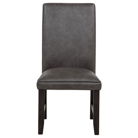 Averill Dark Grey Faux Leather Upholstered Dining Side Chair (Set of 2) by Coaster at Eve Furniture