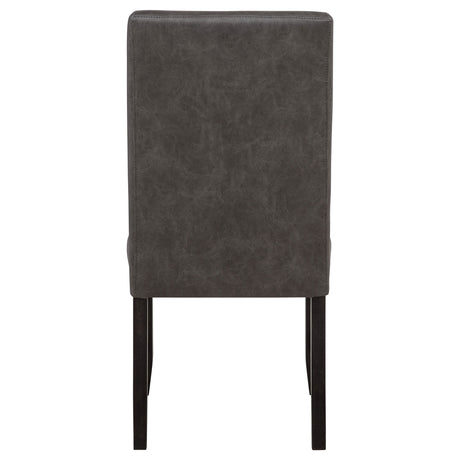 Averill Dark Grey Faux Leather Upholstered Dining Side Chair (Set of 2) by Coaster at Eve Furniture