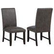 Averill Dark Grey Faux Leather Upholstered Dining Side Chair (Set of 2) by Coaster at Eve Furniture