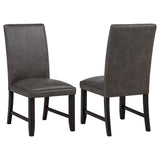 Averill Dark Grey Faux Leather Upholstered Dining Side Chair (Set of 2) by Coaster at Eve Furniture