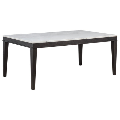 Averill Tan & Coffee Bean 7-Piece White Marble Top Dining Set by Coaster at Eve Furniture
