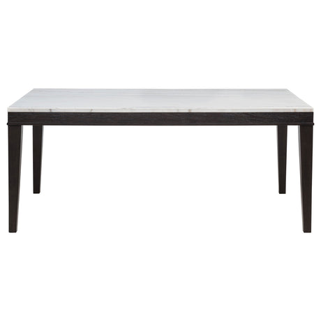 Averill Tan & Coffee Bean 7-Piece White Marble Top Dining Set by Coaster at Eve Furniture
