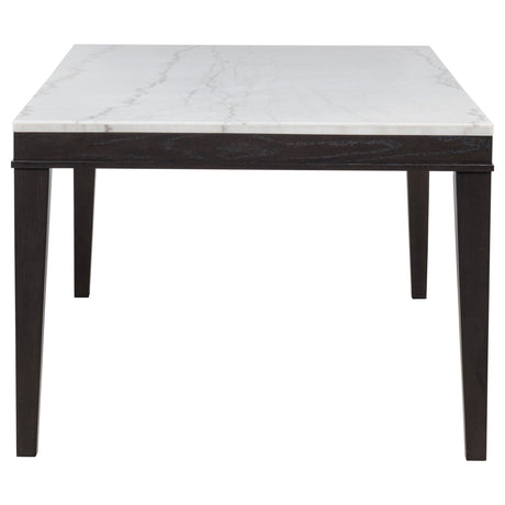 Averill Tan & Coffee Bean 7-Piece White Marble Top Dining Set by Coaster at Eve Furniture