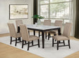 Averill Tan & Coffee Bean 7-Piece White Marble Top Dining Set by Coaster at Eve Furniture