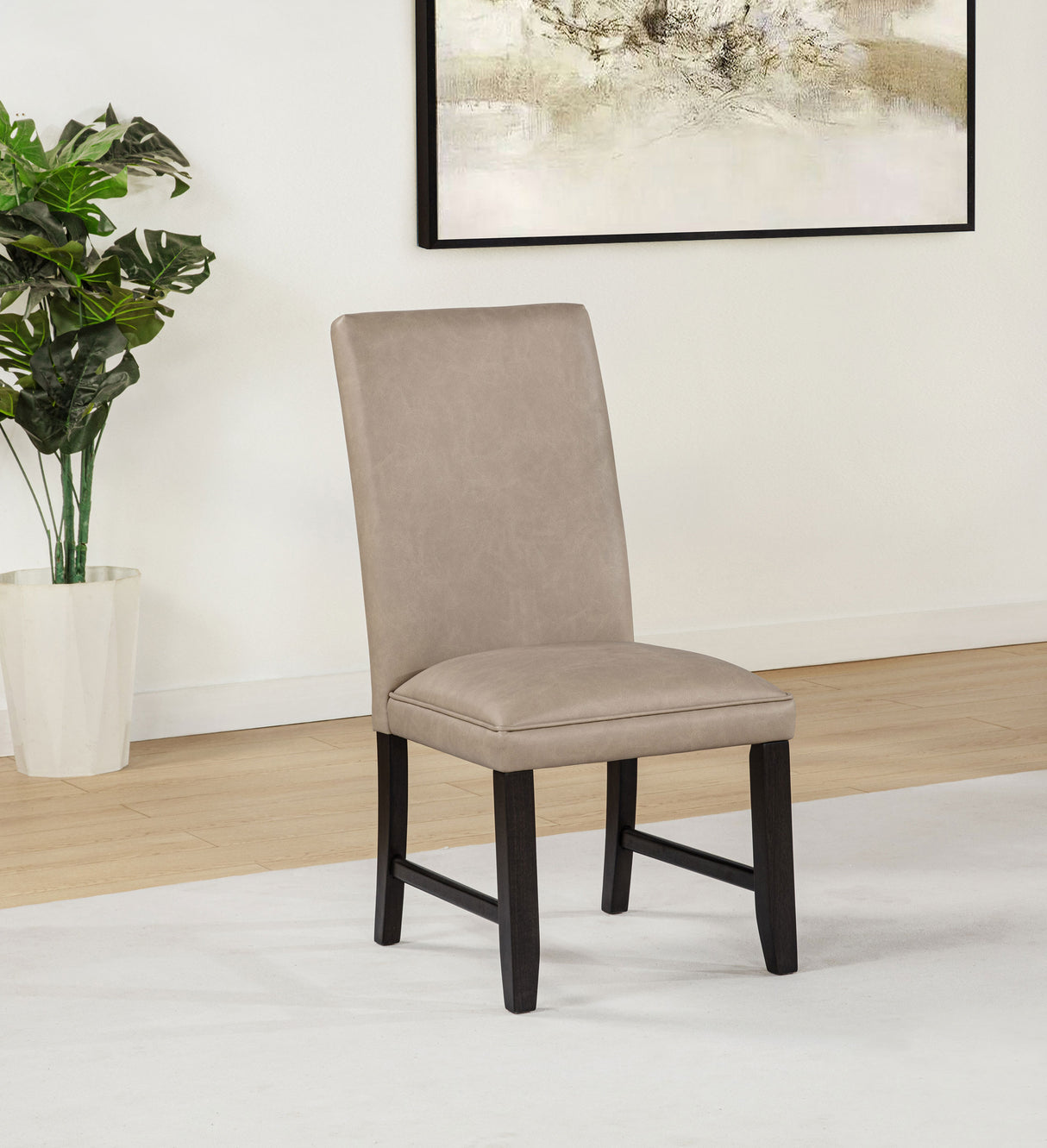 Averill Tan Faux Leather Upholstered Dining Side Chair (Set of 2) by Coaster at Eve Furniture