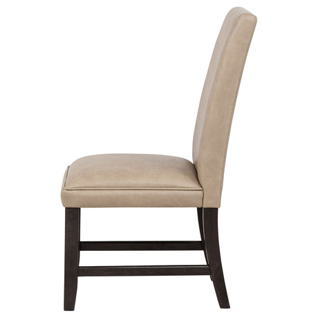 Averill Tan Faux Leather Upholstered Dining Side Chair (Set of 2) by Coaster at Eve Furniture