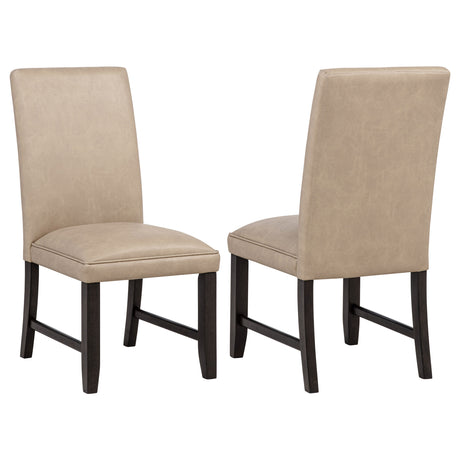 Averill Tan Faux Leather Upholstered Dining Side Chair (Set of 2) by Coaster at Eve Furniture