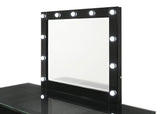 Avery Black Makeup Vanity Set with Lighted Mirror by Crown Mark at Eve Furniture