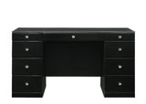 Avery Black Makeup Vanity Set with Lighted Mirror by Crown Mark at Eve Furniture