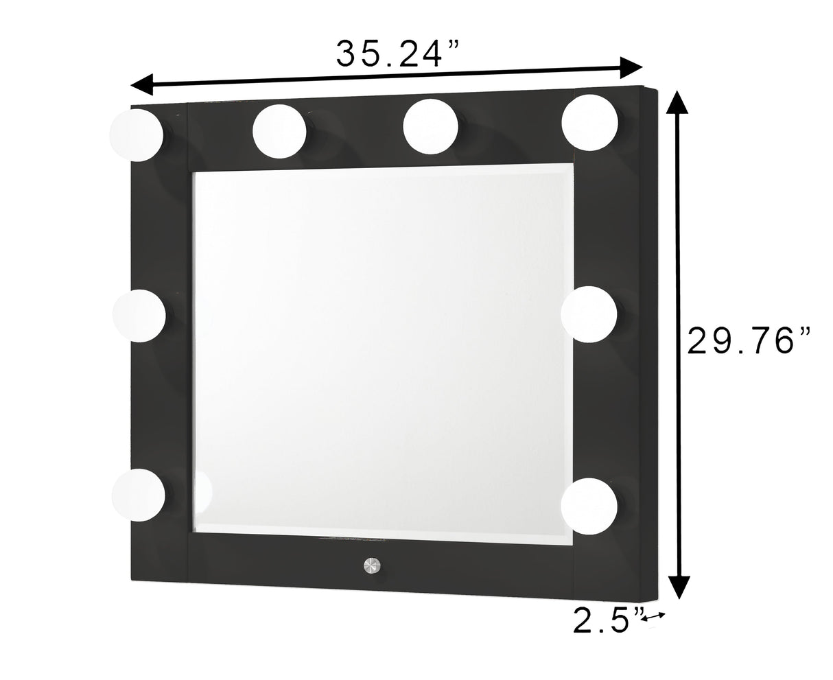Avery Black Vanity Set w/LED Mirror