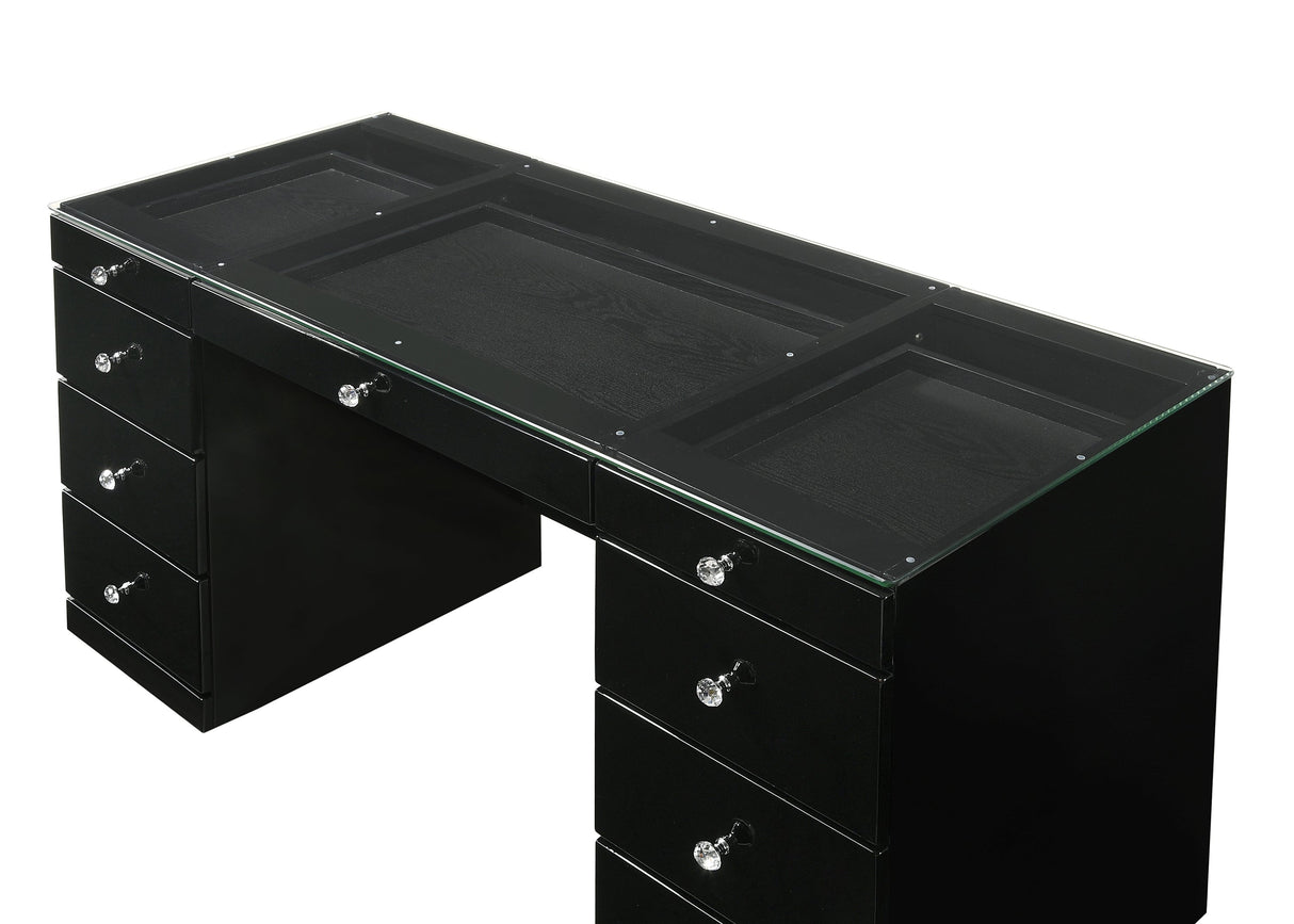Avery Black Vanity Set w/LED Mirror