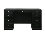 Avery Black Vanity Set w/LED Mirror & Stool