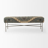 Avery I Multi Colored Upholstered Patterned Seat Accent Bench by Mercana at Eve Furniture