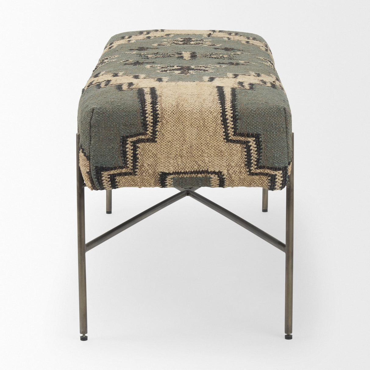 Avery I Multi Colored Upholstered Patterned Seat Accent Bench by Mercana at Eve Furniture