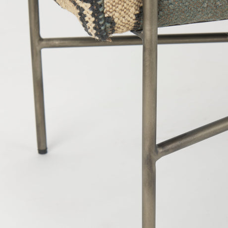 Avery I Multi Colored Upholstered Patterned Seat Accent Bench by Mercana at Eve Furniture