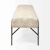 Avery II 55L x 17W Off White Upholstered Seat With Metal Base Accent Bench by Mercana at Eve Furniture