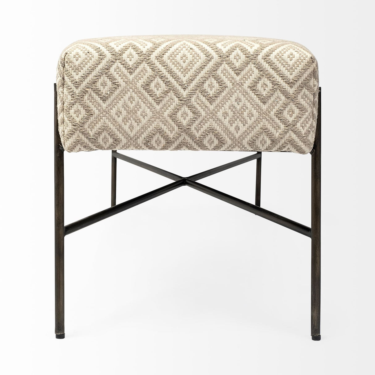 Avery II 55L x 17W Off White Upholstered Seat With Metal Base Accent Bench by Mercana at Eve Furniture