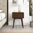 Avery Solid Wood Walnut Night Stand with Single Drawer by Ashcroft Furniture at Eve Furniture