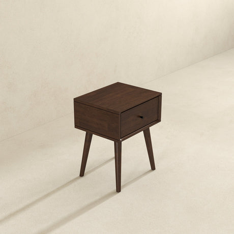Avery Solid Wood Walnut Night Stand with Single Drawer by Ashcroft Furniture at Eve Furniture