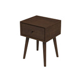 Avery Solid Wood Walnut Night Stand with Single Drawer by Ashcroft Furniture at Eve Furniture