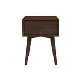Avery Solid Wood Walnut Night Stand with Single Drawer by Ashcroft Furniture at Eve Furniture