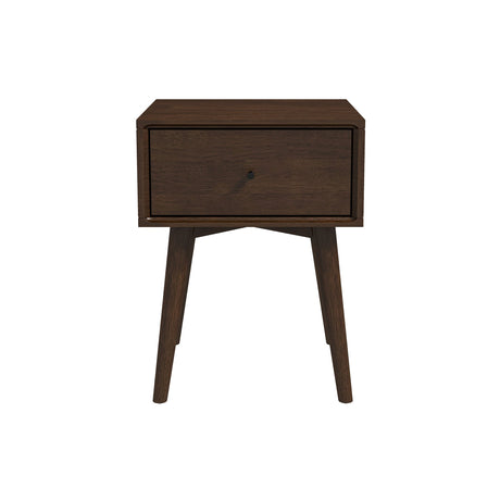 Avery Solid Wood Walnut Night Stand with Single Drawer by Ashcroft Furniture at Eve Furniture
