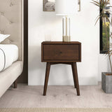 Avery Solid Wood Walnut Night Stand with Single Drawer by Ashcroft Imports at Eve Furniture