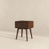 Avery Solid Wood Walnut Night Stand with Single Drawer by Ashcroft Imports at Eve Furniture