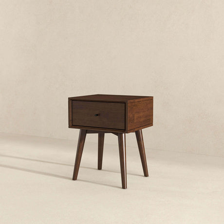 Avery Solid Wood Walnut Night Stand with Single Drawer by Ashcroft Imports at Eve Furniture