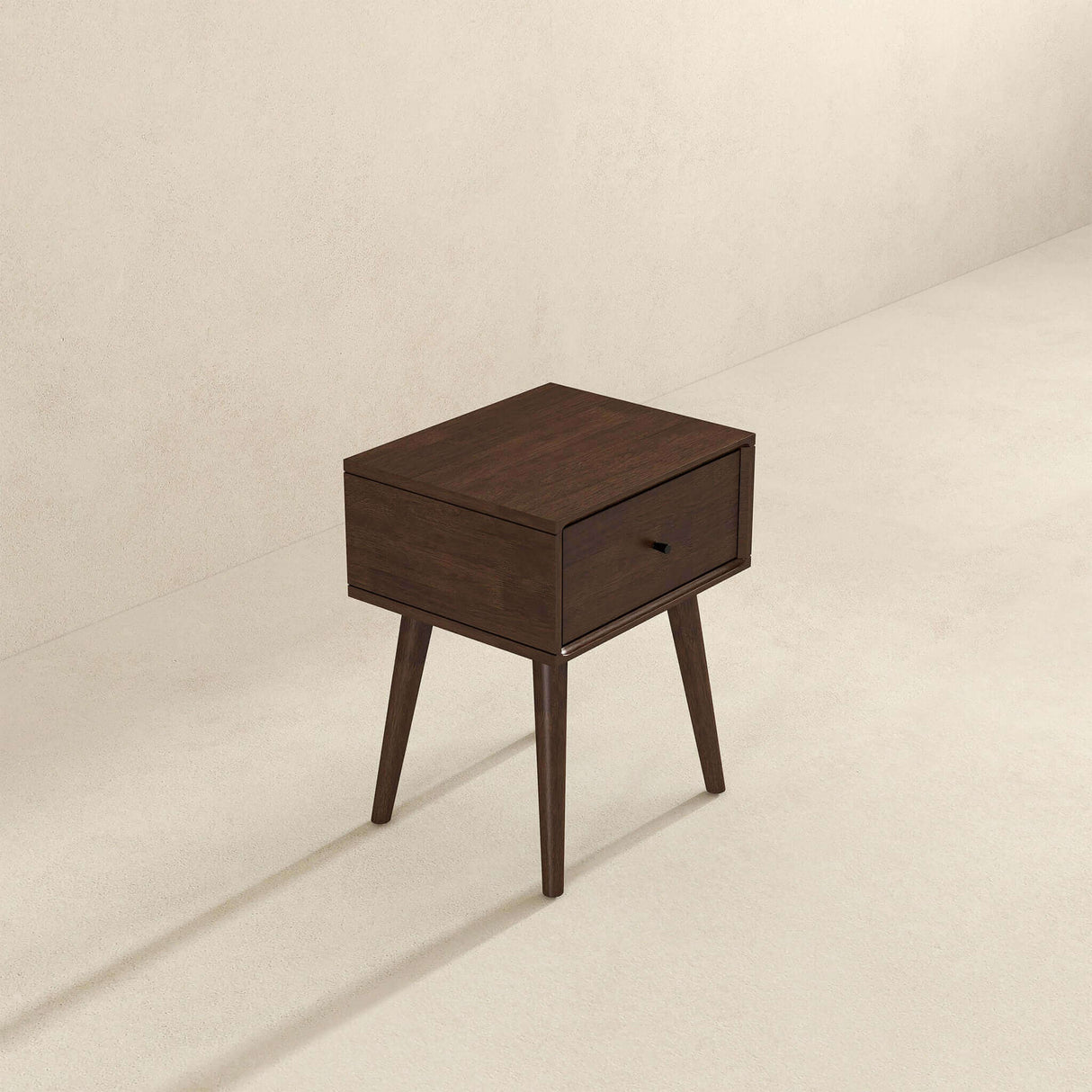 Avery Solid Wood Walnut Night Stand with Single Drawer by Ashcroft Imports at Eve Furniture