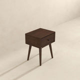 Avery Solid Wood Walnut Night Stand with Single Drawer by Ashcroft Imports at Eve Furniture